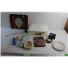 Image 1 : Ropes, Chinese Checkers Board, Plastic Container with Lid, Ceramic Plate and Misc.