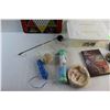 Image 3 : Ropes, Chinese Checkers Board, Plastic Container with Lid, Ceramic Plate and Misc.