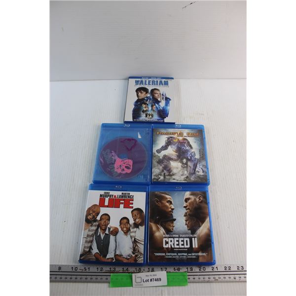 (5) Blue Ray Movies - Life, Pacific Rim and Creed II