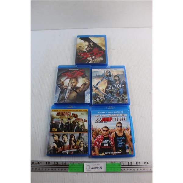 (5) Blue Ray Movies - 300, Zombieland and Rise of an Empire
