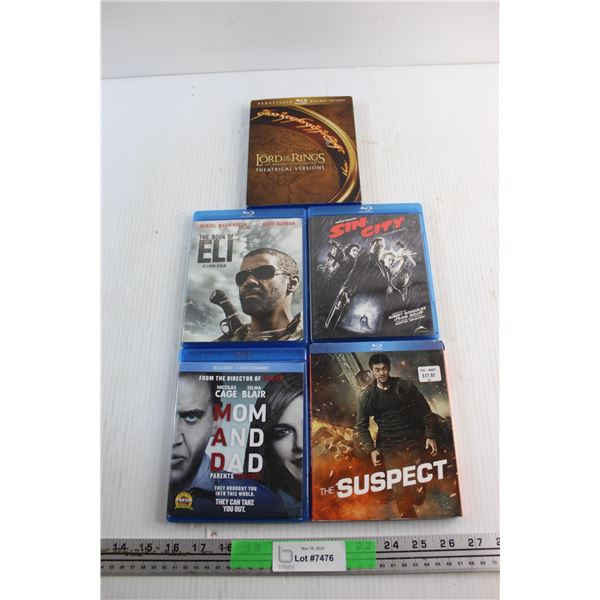 (5) Blue Ray Movies - Sin City, The Suspect and Lord of the Rings