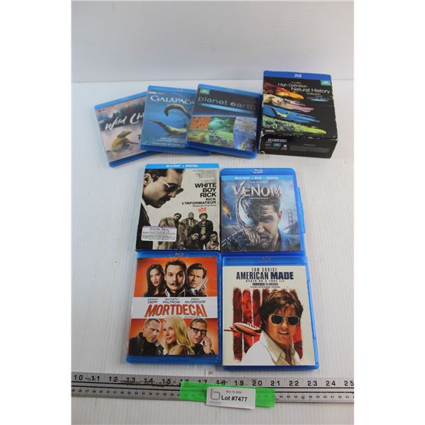 (7) Blue Ray Movies - Venom, White Boy Rick and Mortdecai