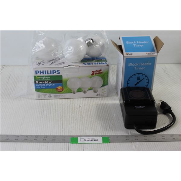 Block heater Timer, (3) Phillips Light Bulbs
