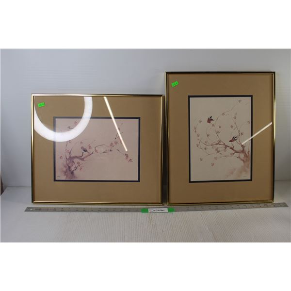 (2) Hana Framed Artworks - 15" x 18"
