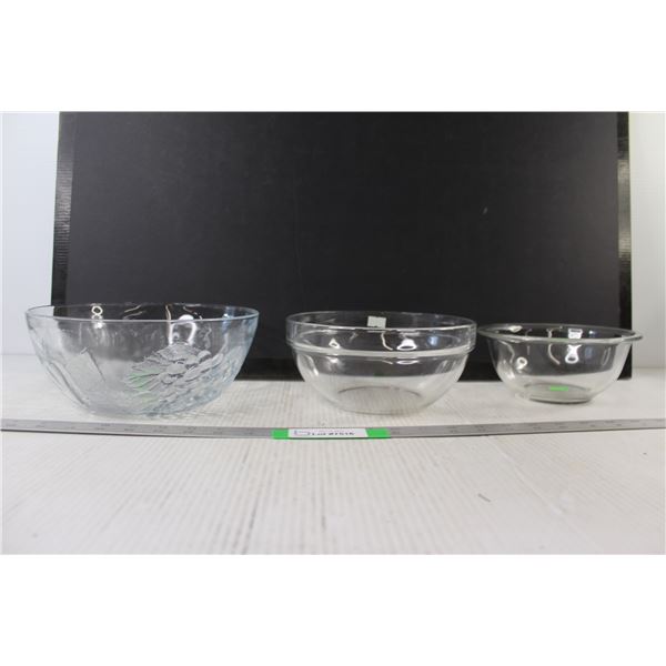 (3) Glass Bowls