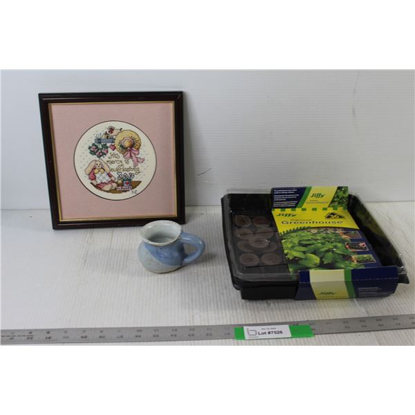 Ceramic Cup, Stitched Art, Professional Greenhouse Tray