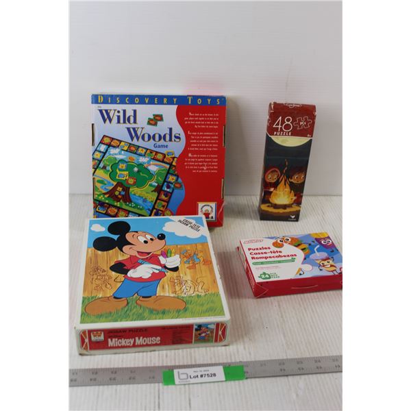 (3) Puzzles - As Is, Wild Woods Game - As Is