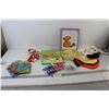 Toys, (2) Bunny Ears Headbands, Plate, (2) Kids Books, Colouring Books, Skipping Rope