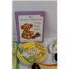Image 6 : Toys, (2) Bunny Ears Headbands, Plate, (2) Kids Books, Colouring Books, Skipping Rope