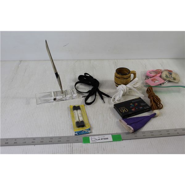 Cassette, Coin Bags, Sugar Dish, Shoelaces, Pen