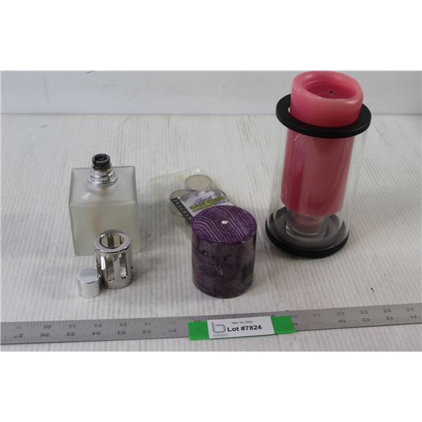 Oil Lamp, (7) Candles