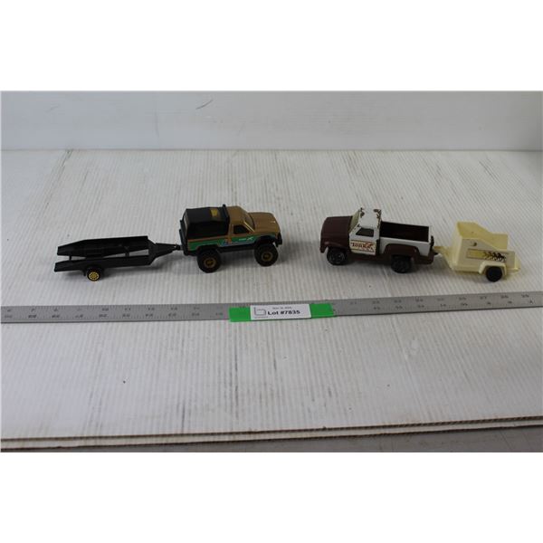 (2) Tonka Toy Trucks With Trailers