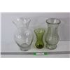 (3) Various Glass Vases- All As Is