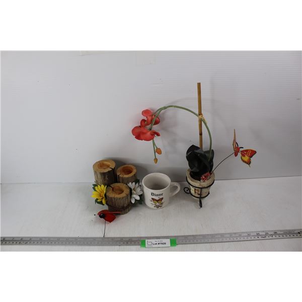 Lot Of Various Plant Holders, Candle Holders, Cups