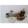 Image 2 : Lot Of Various Decor Items, Swan Like Soap Dish, Hand Soap Dispenser, Misc.