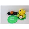 Image 2 : Lot Of Various Balls/ Pucks, Frisbees, (8) Hockey Pucks, (2) Frisbees, (4) Baseballs/ Tennis Balls, 