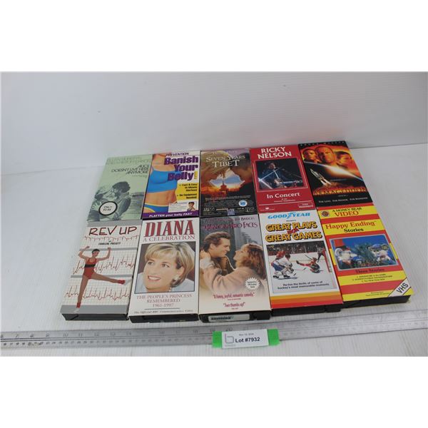 (10) Various VHS Tapes, Ricky Nelson In Concert, The Mirror has Two Faces, Misc.