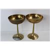 Image 3 : (2) Solid Brass Goblets w/ (2) Brass Gauges