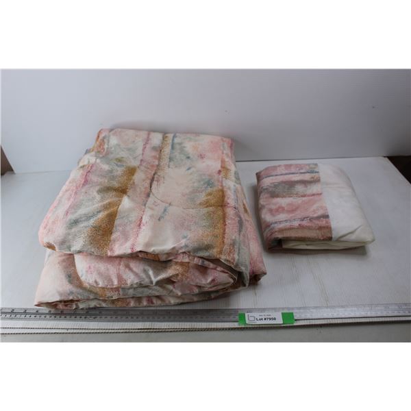 Top Bed Quilt w/ Bottom Sheet, 54'' x 75'' Full Size- As Is