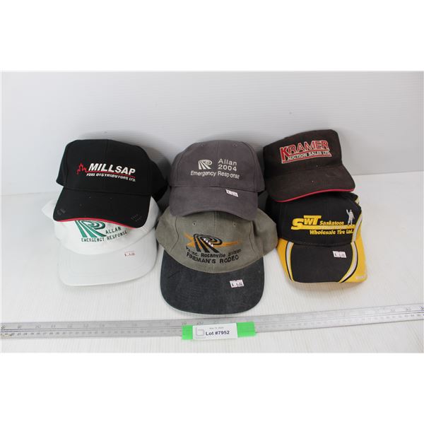 (6) Various Ball Caps, Allan Emergency Response, Kramer Auction Sales Ltd., Misc.