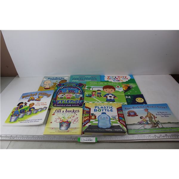 (12) Various Children's Books, Have You Filled a Bucket Today, The Life Of A Plastic Bottle, Misc.