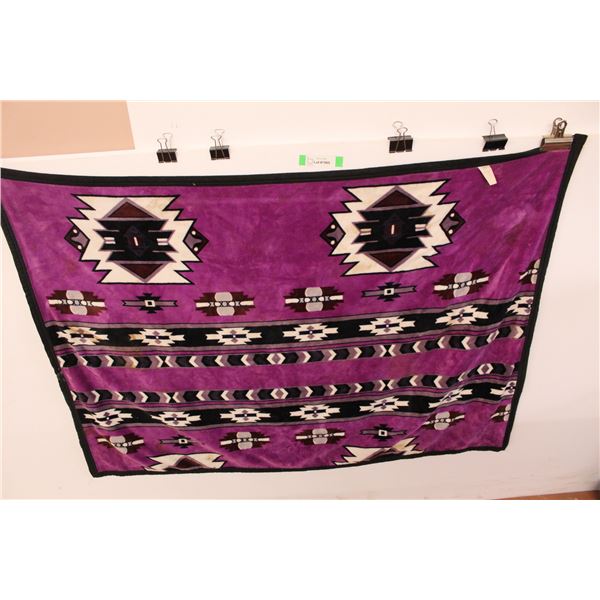 Indigenous Style Patterned Blanket, 53'' x 37'' - Stains