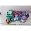 Image 1 : (5) Balls Of Yarn, (1) Roll Of Fabric Scraps