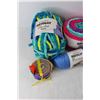 Image 2 : (5) Balls Of Yarn, (1) Roll Of Fabric Scraps