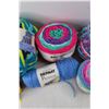 Image 3 : (5) Balls Of Yarn, (1) Roll Of Fabric Scraps