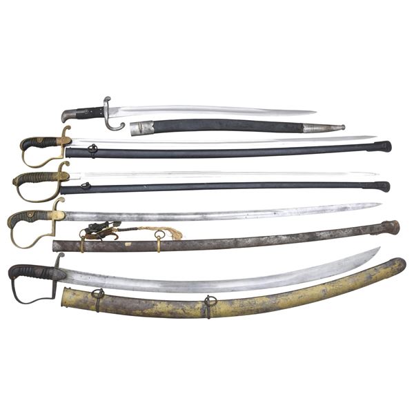 4 FOREIGN SWORDS & 1 BAYONET.