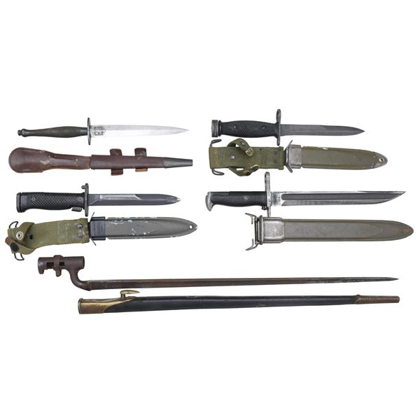 4 BAYONETS & 1 FIGHTING KNIFE.
