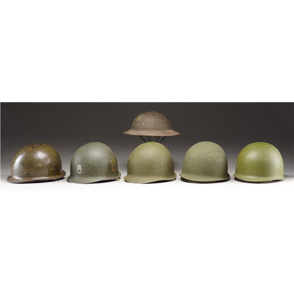 6 US ARMY HELMETS.