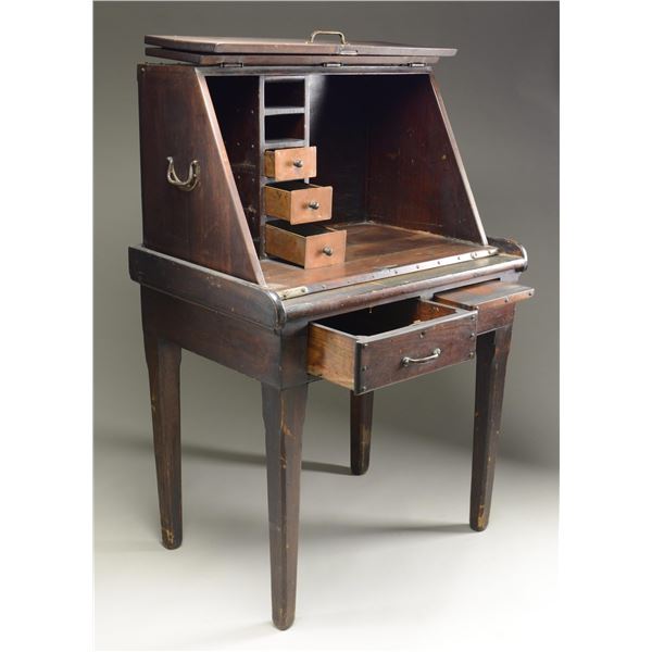 PORTABLE WOODEN FIELD DESK.