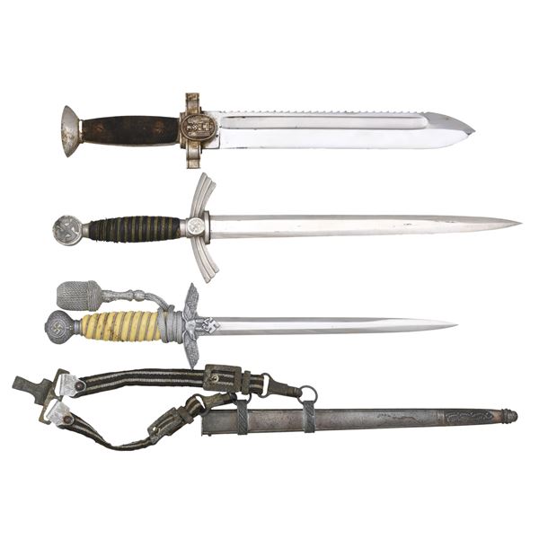 3 WWII GERMAN DAGGERS.