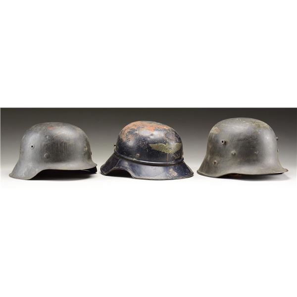 3 GERMAN HELMETS.