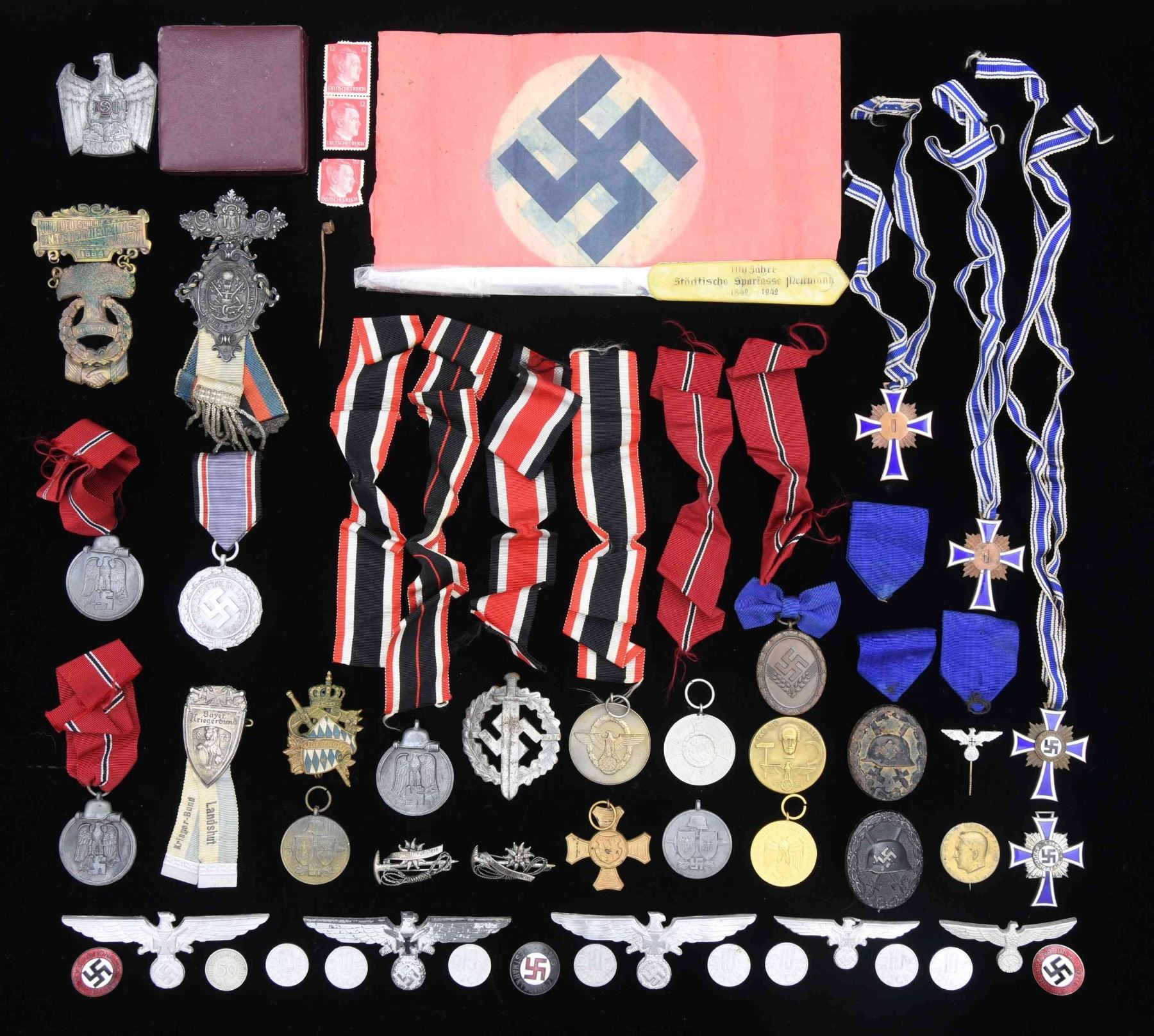 LARGE GROUP OF WWII GERMAN MEDALS BADGES PINS large-group-of-wwii-german-medals-badges-pins