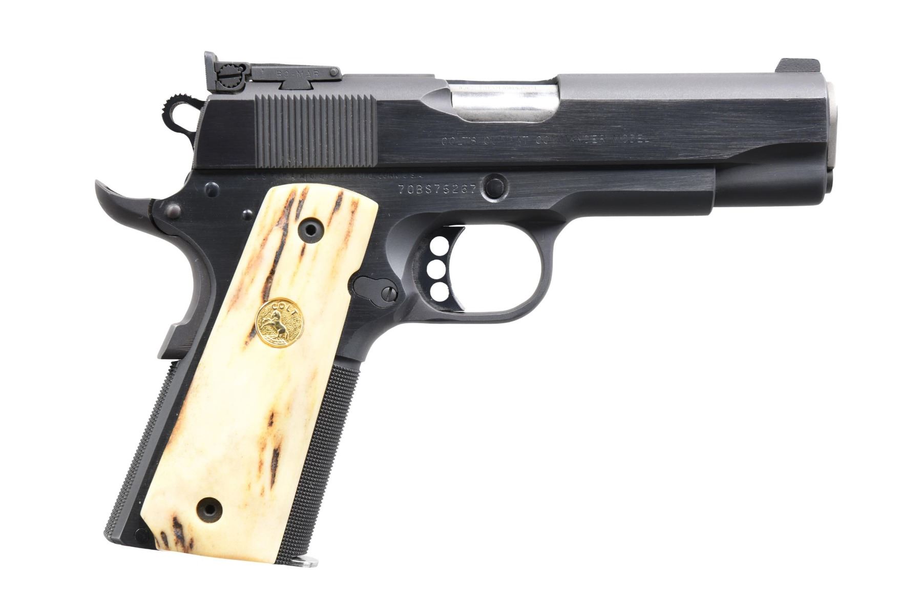 CUSTOM COLT COMBAT COMMANDER SEMI AUTO PISTOL.