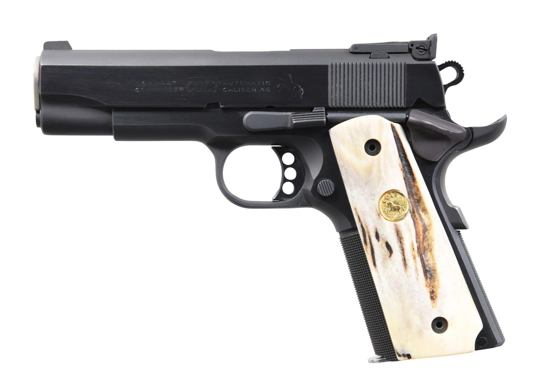 CUSTOM COLT COMBAT COMMANDER SEMI AUTO PISTOL.