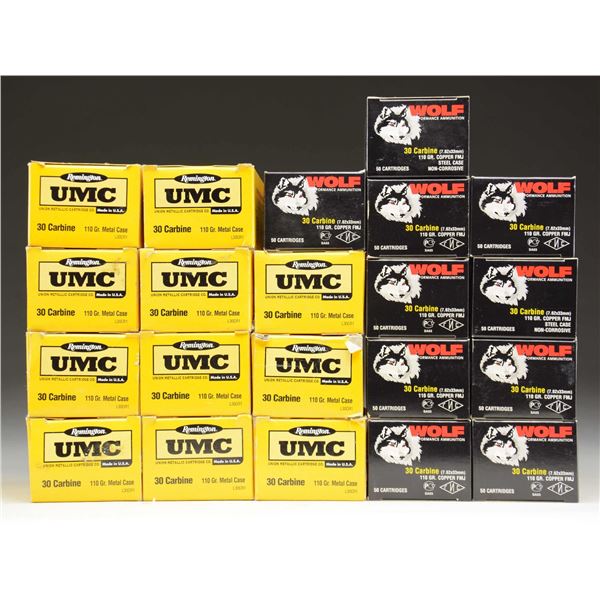 1050 ROUNDS 30 CARBINE FMJ AMMUNITION.