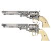 Image 2 : PAIR OF 1851 NAVY STYLE REPLICA REVOLVERS.