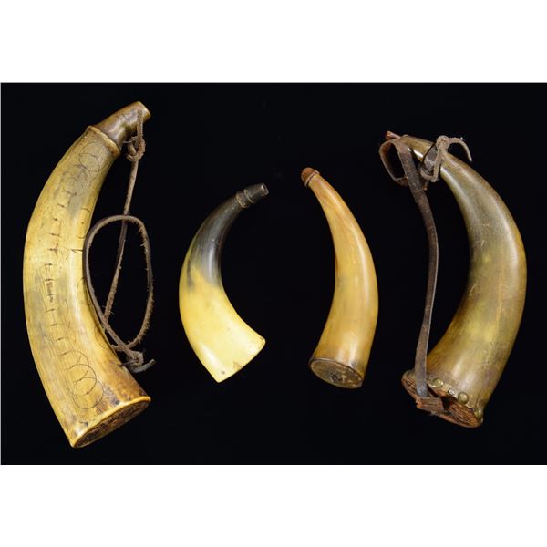 4 POWDER HORNS.