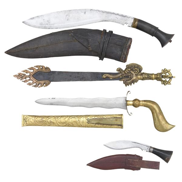 4 ETHNIC KNIVES.