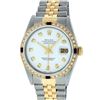 Image 3 : Rolex Mens Two Tone White Diamond And Sapphire 36MM Datejust Wristwatch