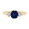 Image 4 : Vintage 14k Gold 1.32 ctw GIA Burma NO HEAT Cushion Sapphire & Round Diamond Rin