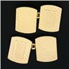 Image 2 : Men's 14k Yellow Gold Polished Grooved Dual Panel Engraveable Cuff Links