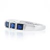 Image 6 : NEW Platinum 1.18 ctw Square Step Cut Sapphire Bezel Set Stack Wedding Band Ring