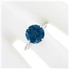 Image 3 : NEW 14k White Gold 4.63 ctw Round Brilliant London Blue Topaz Prong Solitaire Ri