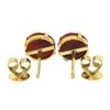 Image 3 : Vintage 14K Gold 8.3mm Round Cabochon Natural Copper Color Stone Stud Earrings