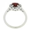 Image 8 : Platinum 1.35 ctw GIA BURMA NO HEAT Cushion VIVID RED Spinel Diamond Halo Ring