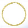 Image 3 : 14k Gold 9.1mm 17" Textured & Polished Fancy Flat Link w/ Beaded Edges Necklace
